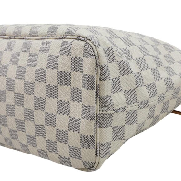 LOUIS VUITTON  Neverfull MM Damier Azur Tote Shoulder Bag Rose Ballerine - Picture 8 of 14